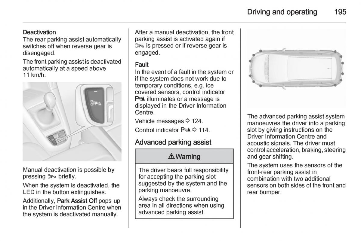 Opel Zafira C Tourer owners manual / page 197