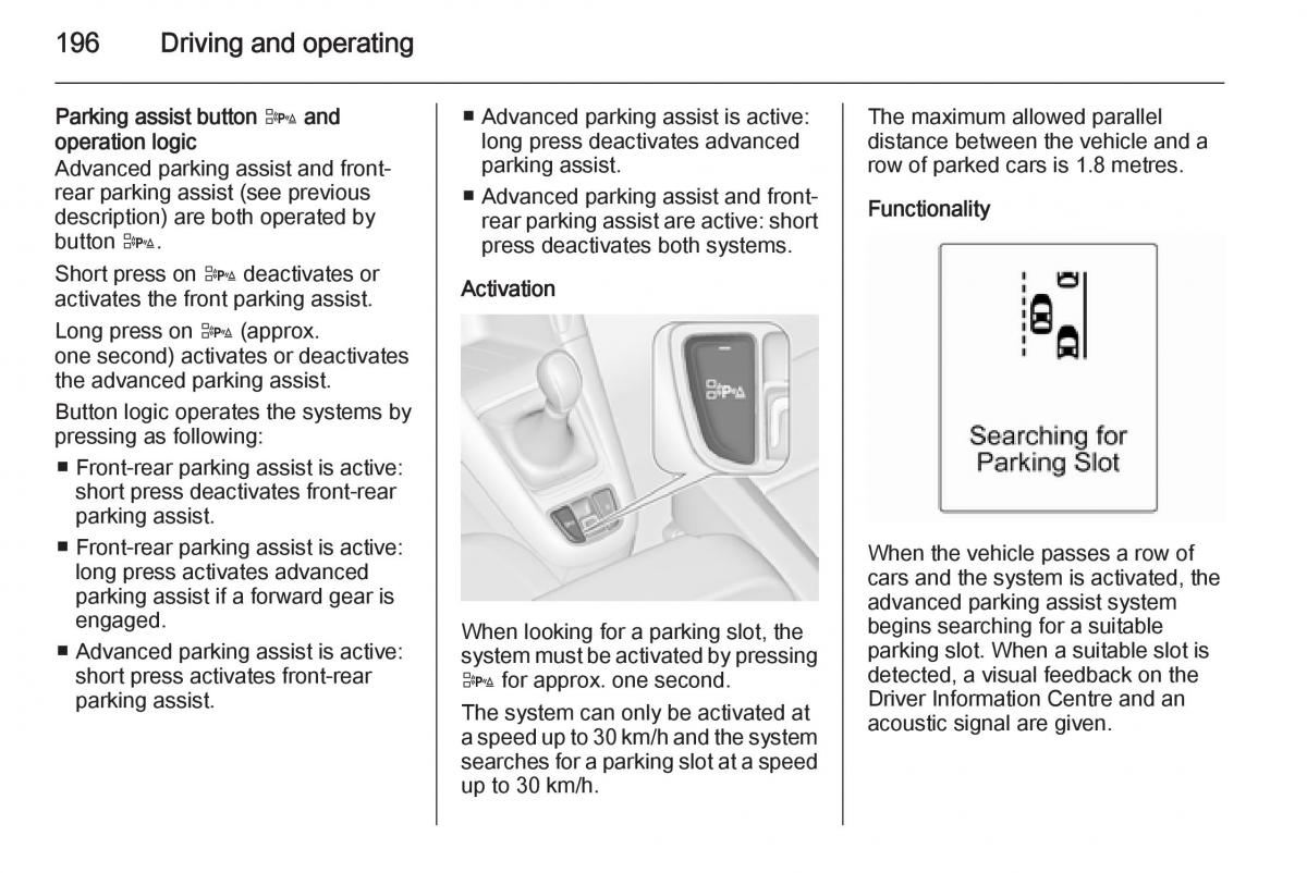 Opel Zafira C Tourer owners manual / page 198