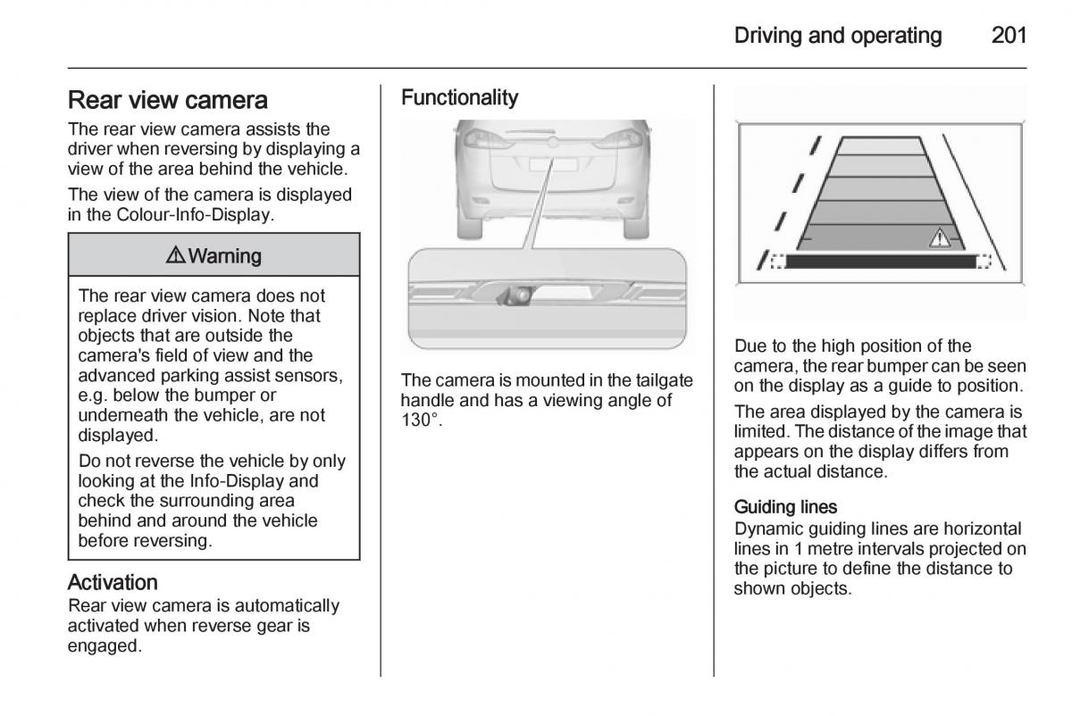 Opel Zafira C Tourer owners manual / page 203