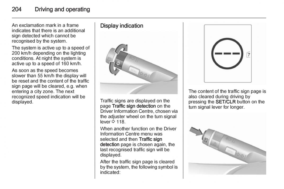 Opel Zafira C Tourer owners manual / page 206