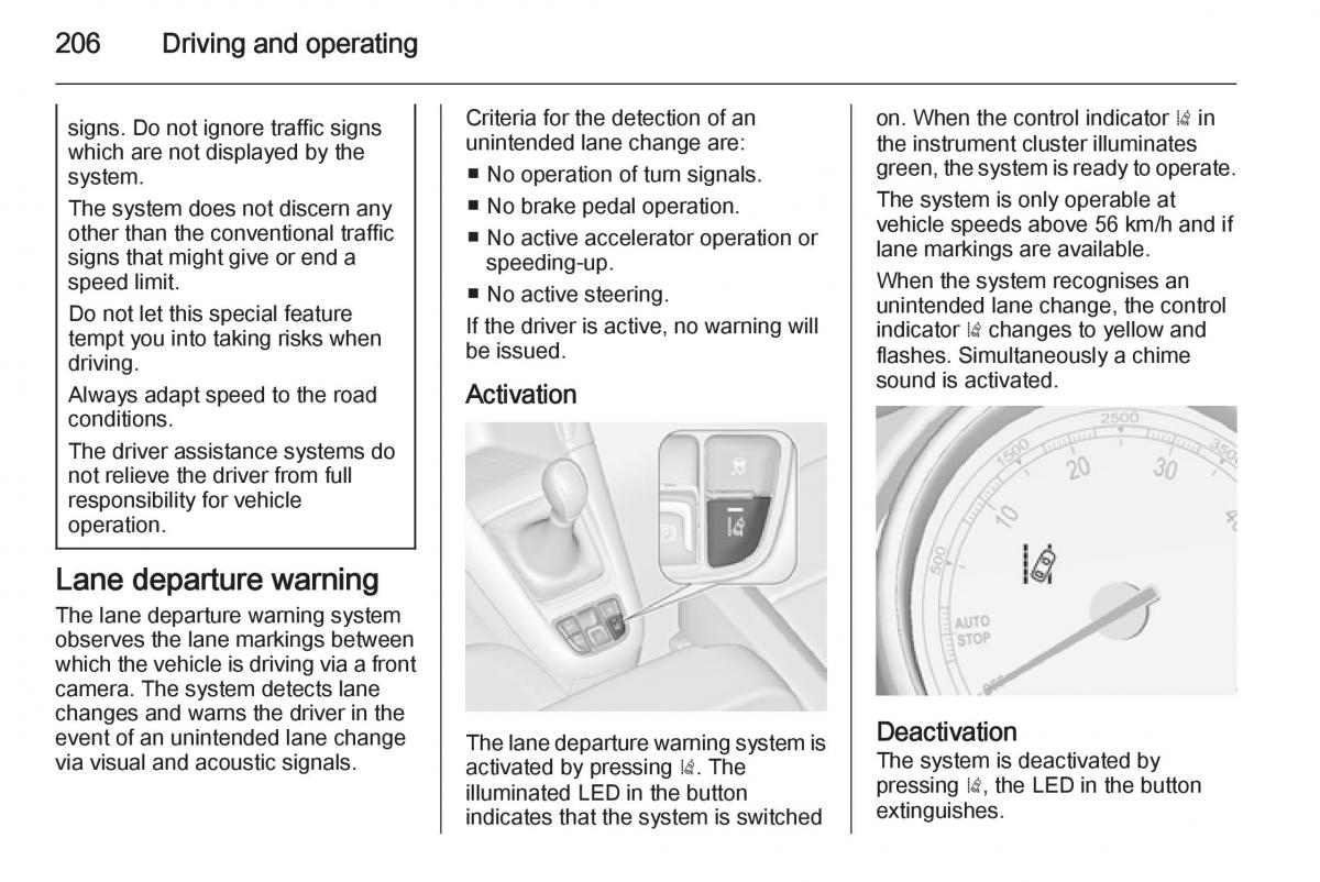 Opel Zafira C Tourer owners manual / page 208