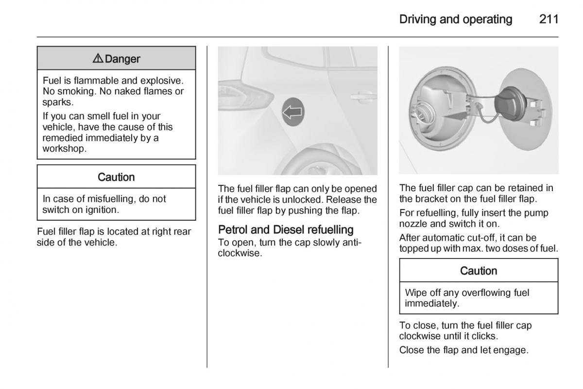 Opel Zafira C Tourer owners manual / page 213