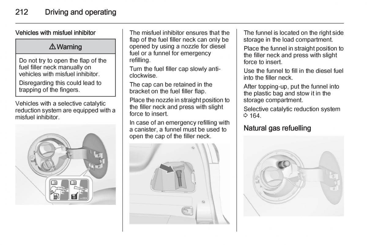 Opel Zafira C Tourer owners manual / page 214