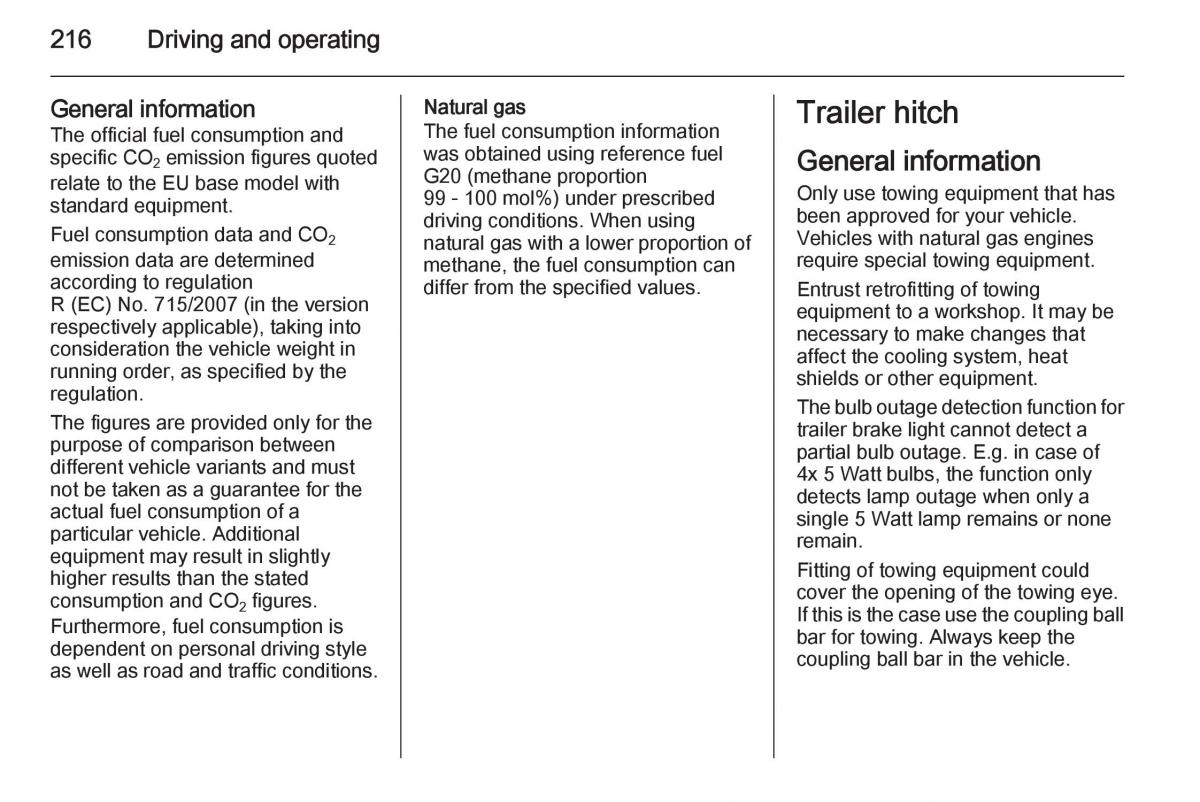 Opel Zafira C Tourer owners manual / page 218