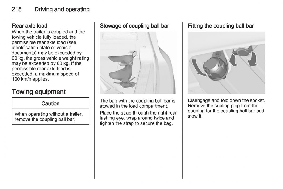 Opel Zafira C Tourer owners manual / page 220