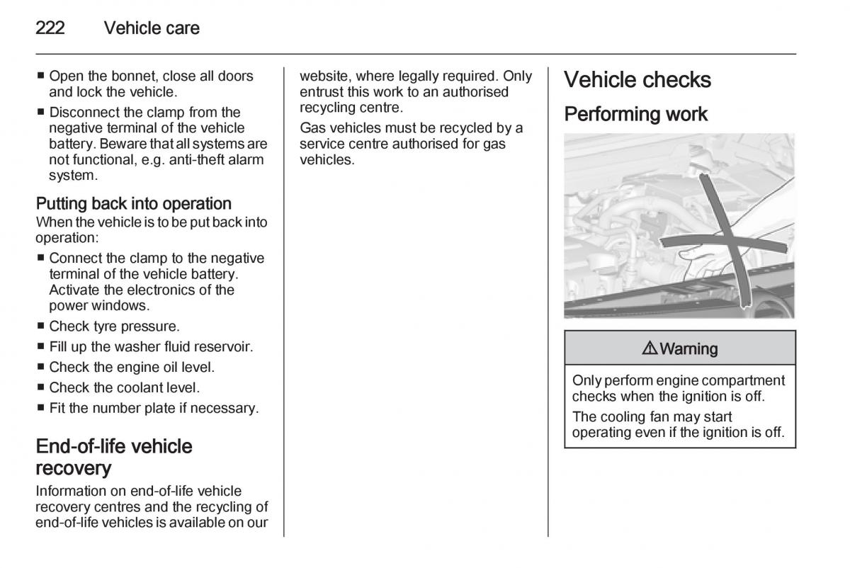 Opel Zafira C Tourer owners manual / page 224