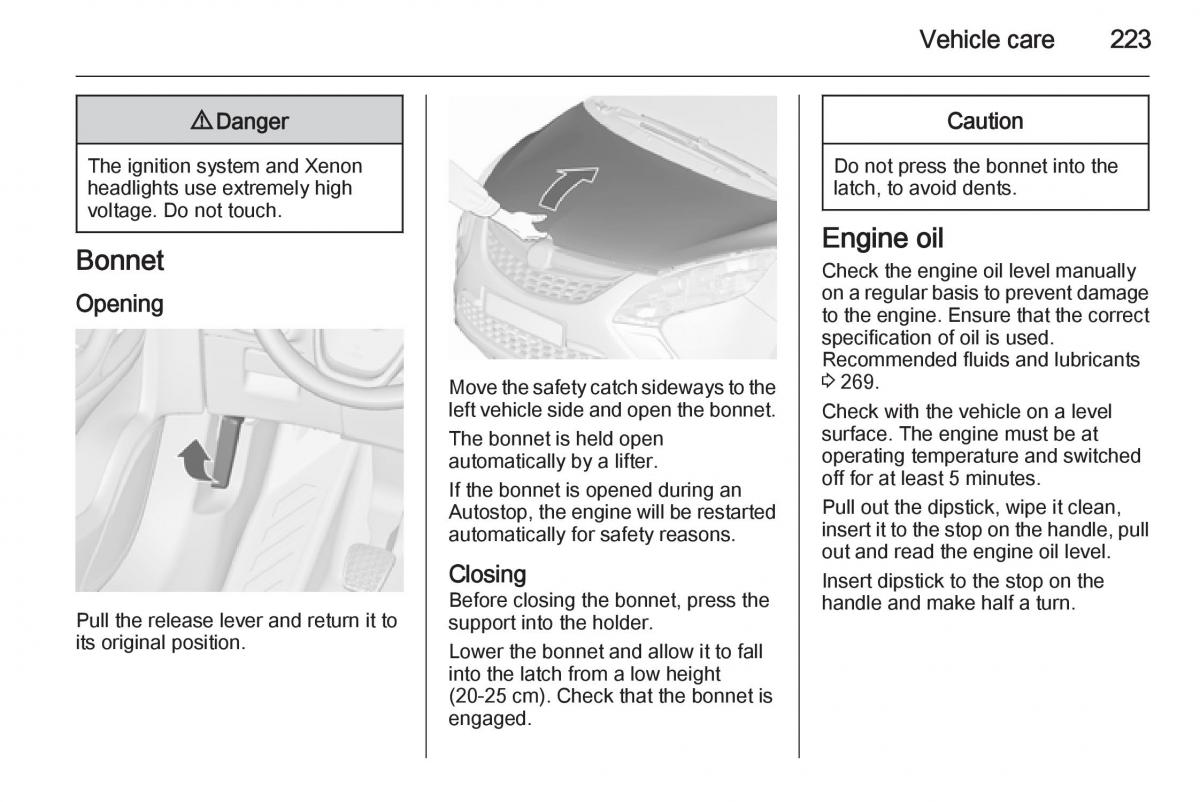 Opel Zafira C Tourer owners manual / page 225