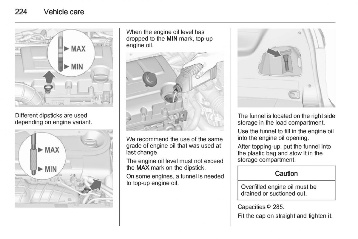 Opel Zafira C Tourer owners manual / page 226