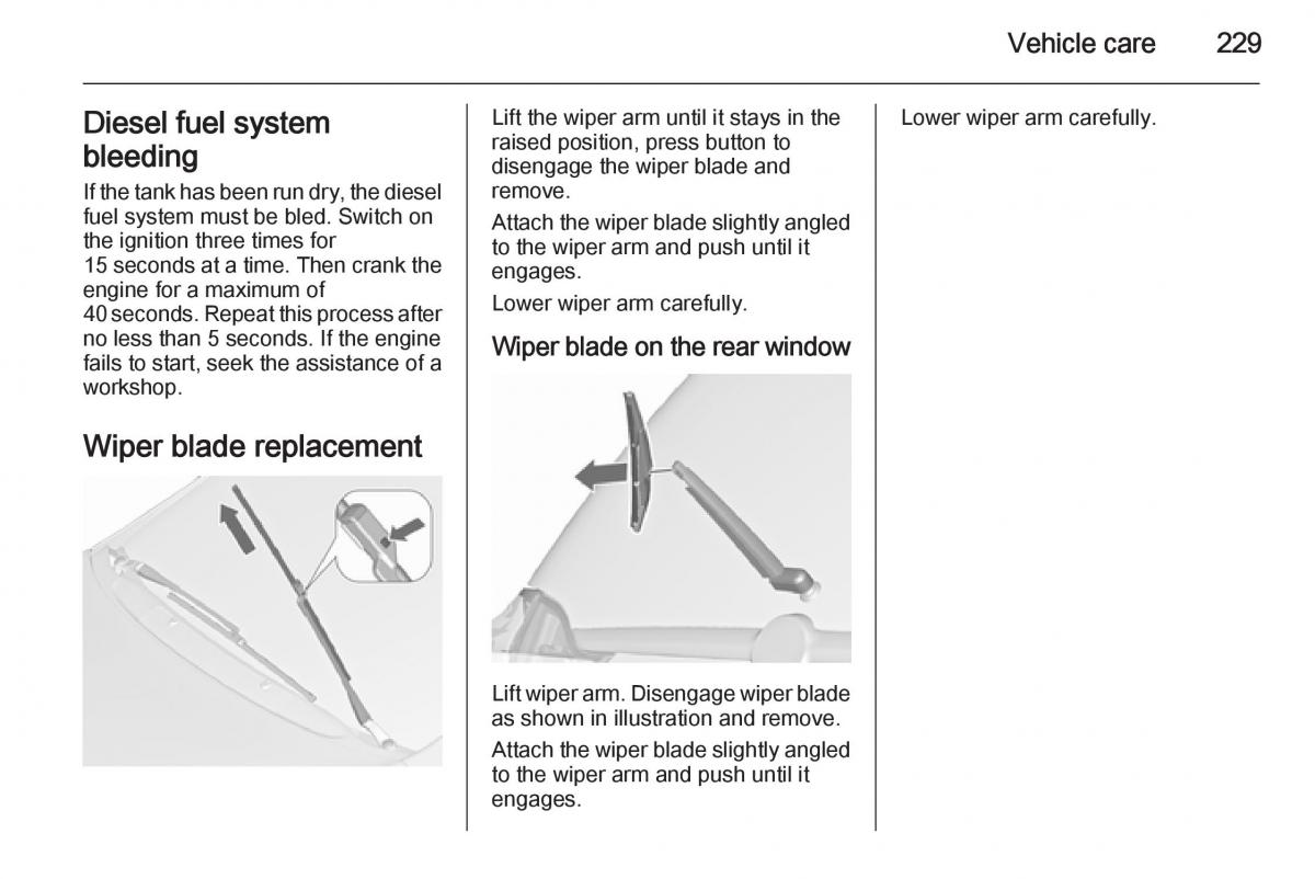 Opel Zafira C Tourer owners manual / page 231