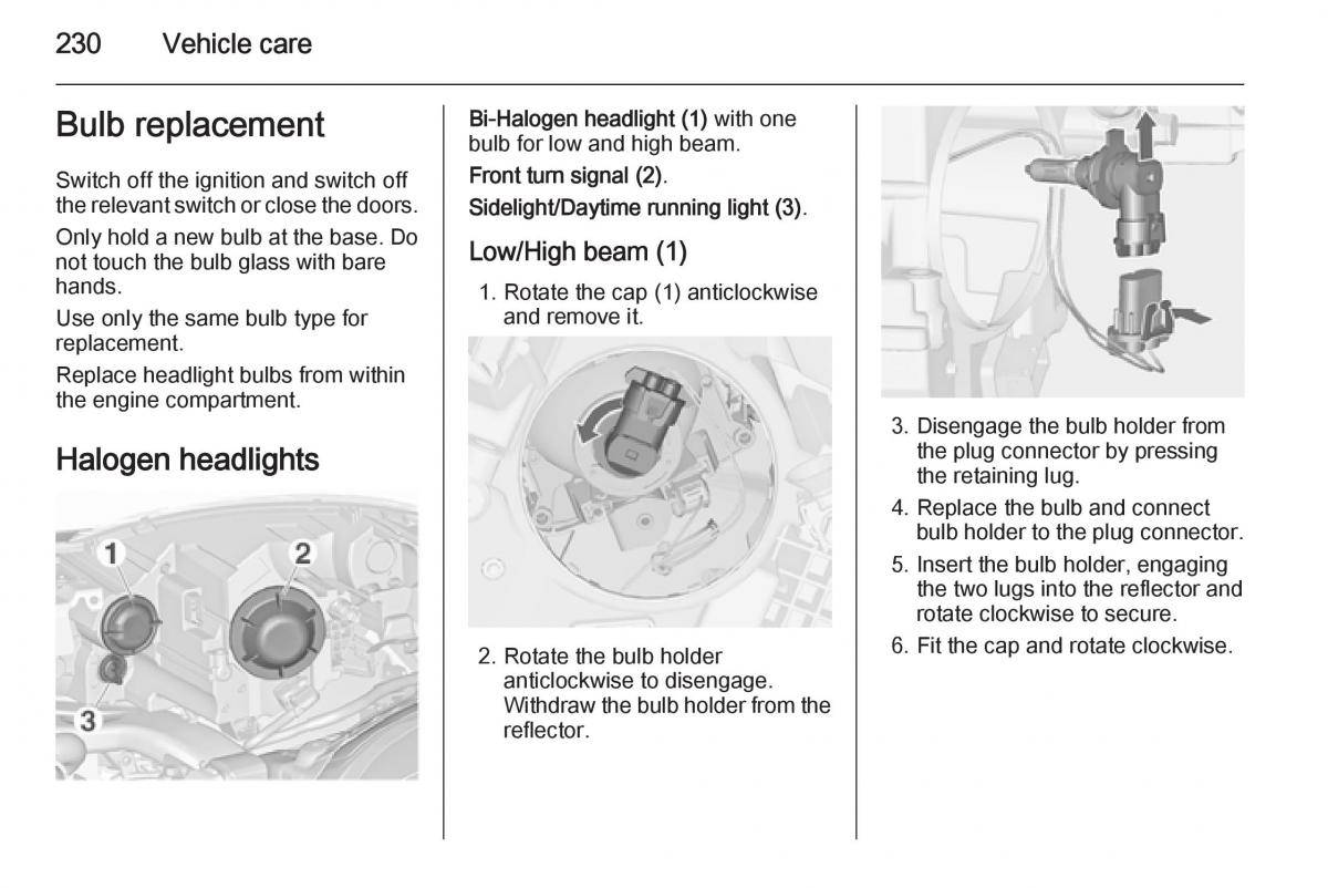 Opel Zafira C Tourer owners manual / page 232