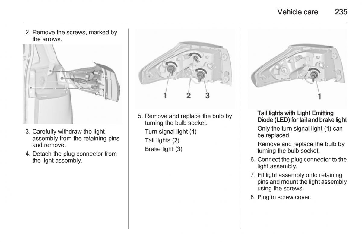 Opel Zafira C Tourer owners manual / page 237