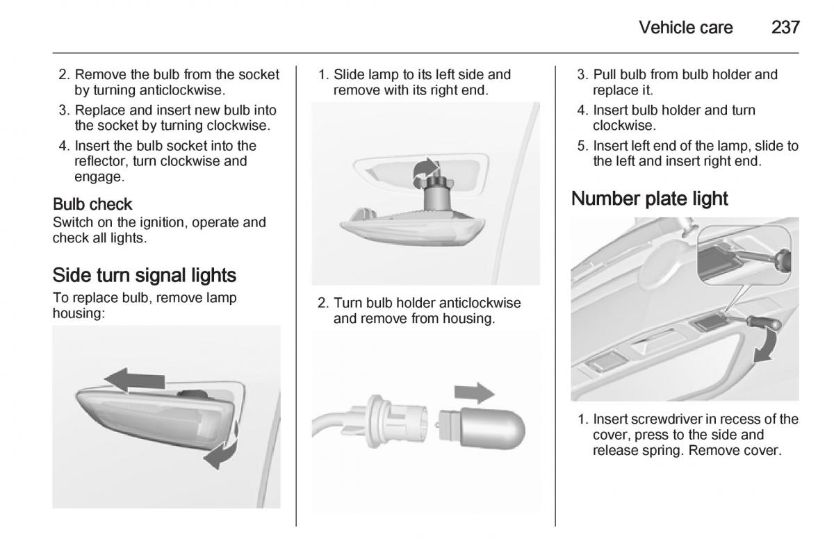 Opel Zafira C Tourer owners manual / page 239