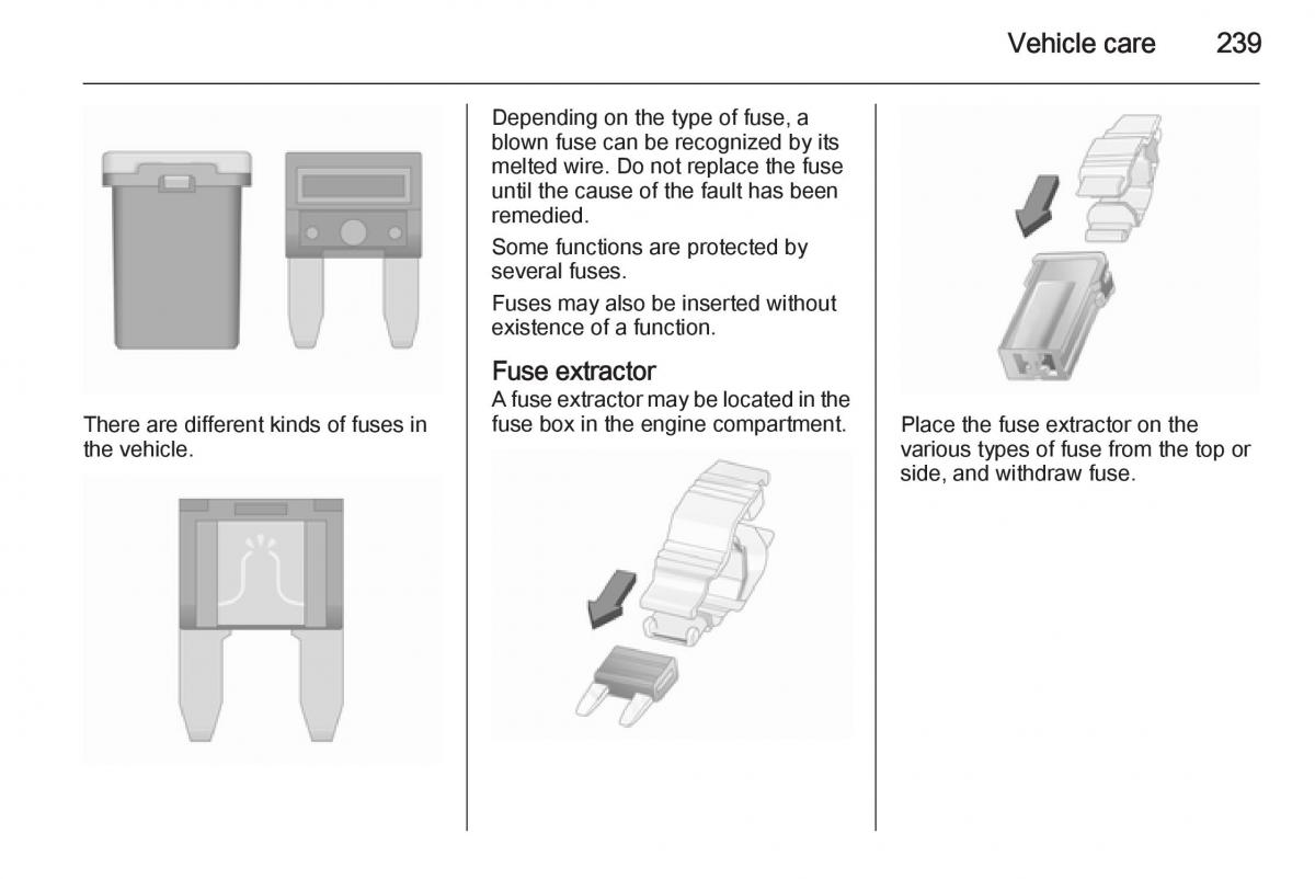 Opel Zafira C Tourer owners manual / page 241