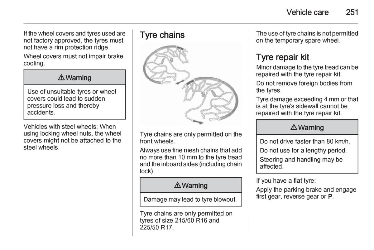 Opel Zafira C Tourer owners manual / page 253