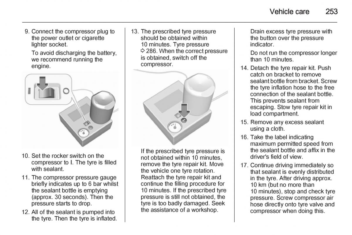 Opel Zafira C Tourer owners manual / page 255