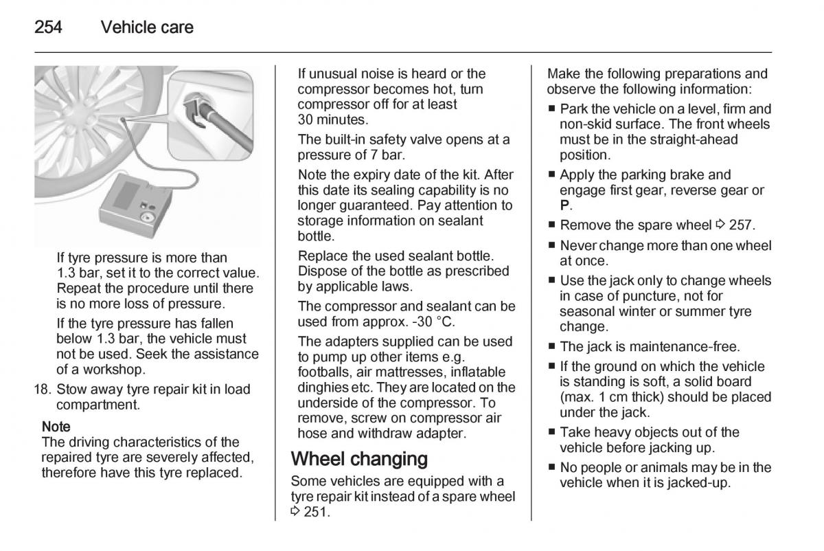 Opel Zafira C Tourer owners manual / page 256