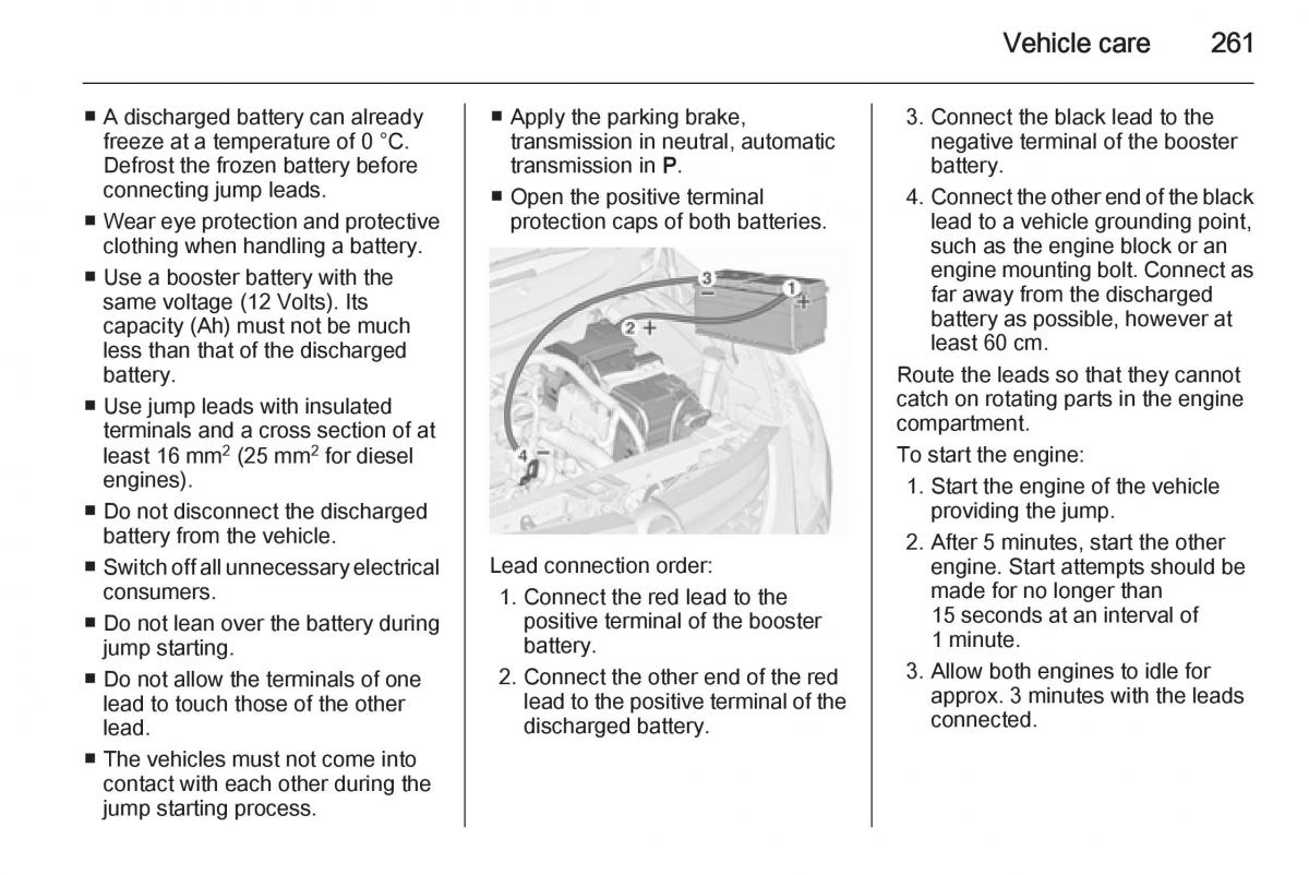 Opel Zafira C Tourer owners manual / page 263