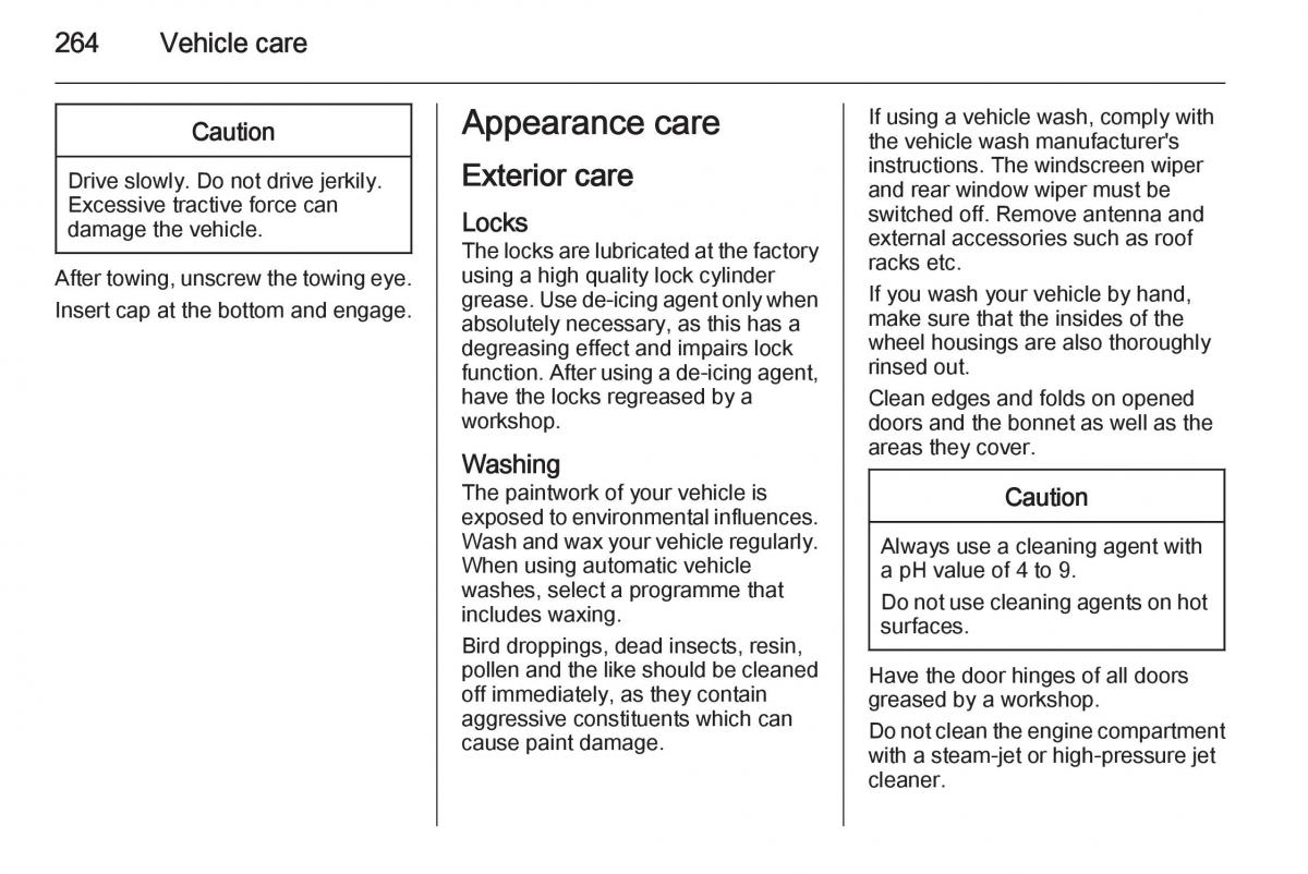 Opel Zafira C Tourer owners manual / page 266