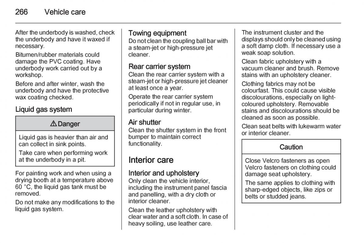 Opel Zafira C Tourer owners manual / page 268