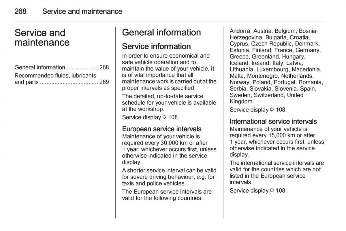 Opel Zafira C Tourer owners manual / page 270