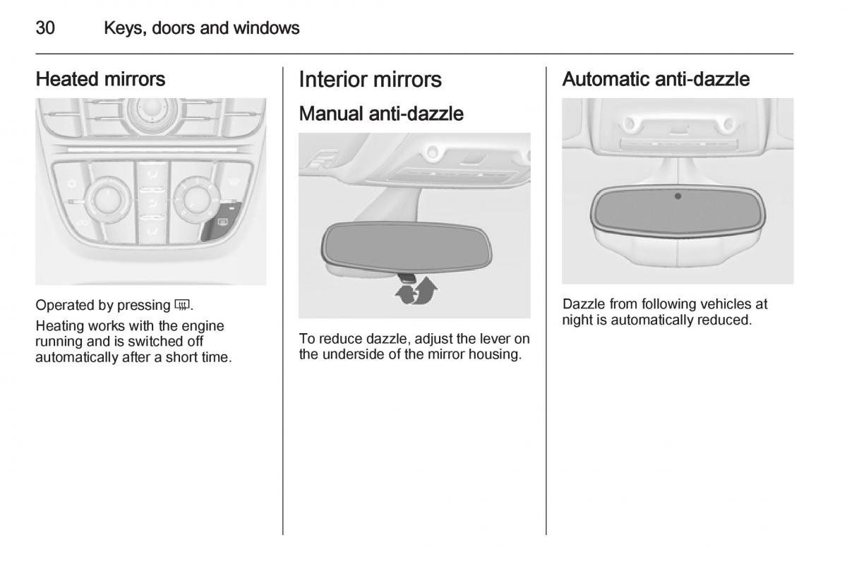 Opel Zafira C Tourer owners manual / page 32