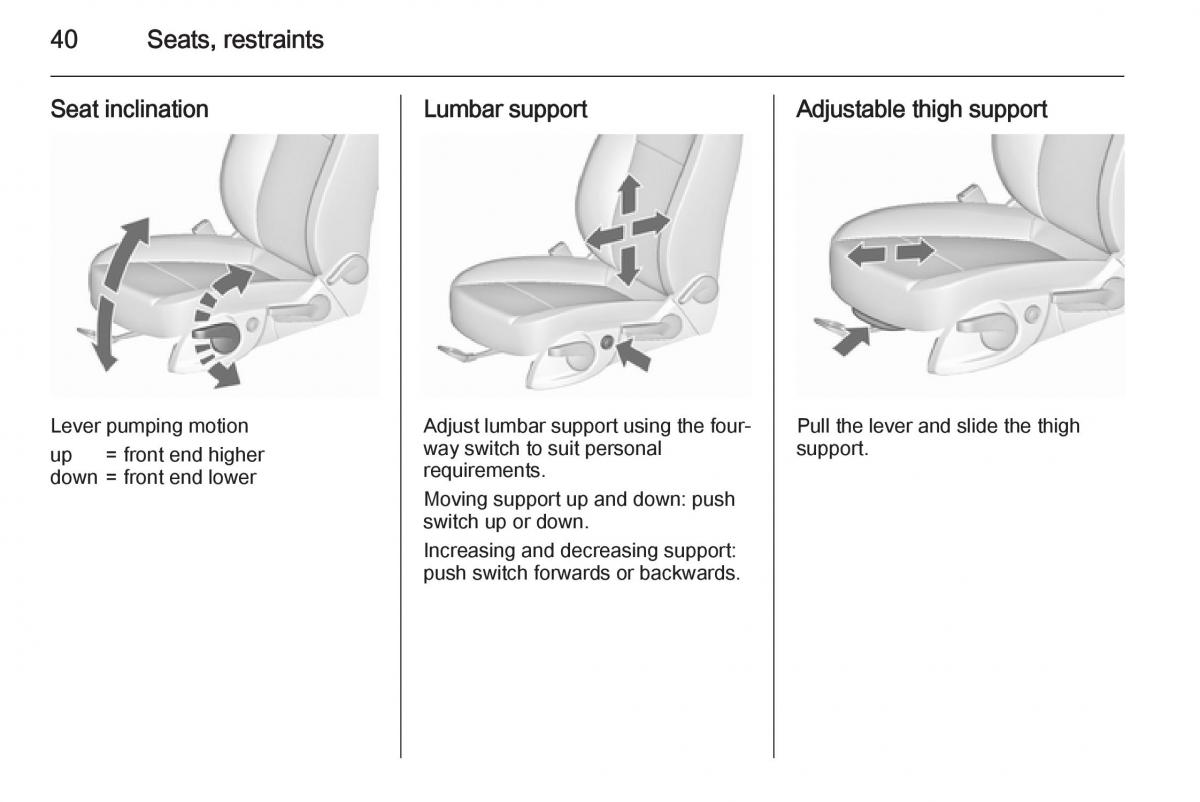 Opel Zafira C Tourer owners manual / page 42