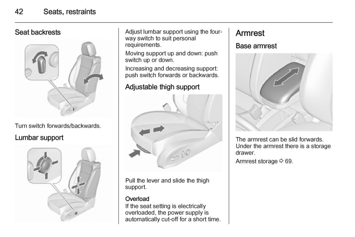 Opel Zafira C Tourer owners manual / page 44