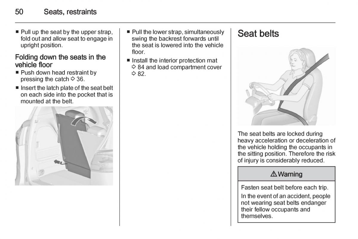 Opel Zafira C Tourer owners manual / page 52