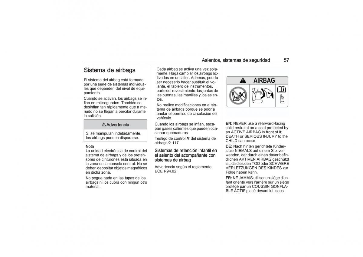 Opel Zafira C Tourer manual del propietario / page 59