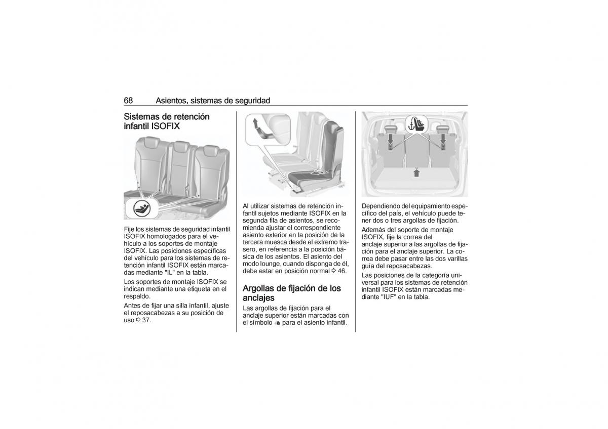 Opel Zafira C Tourer manual del propietario / page 70