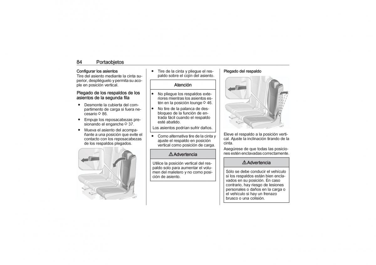 Opel Zafira C Tourer manual del propietario / page 86