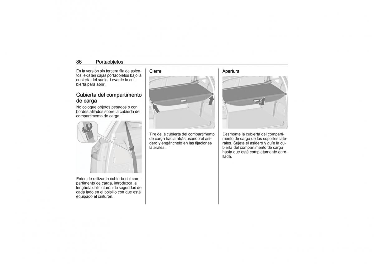 Opel Zafira C Tourer manual del propietario / page 88