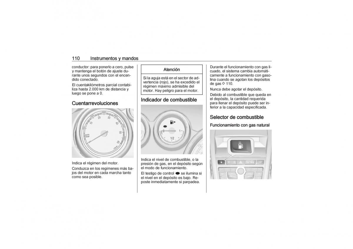 Opel Zafira C Tourer manual del propietario / page 112