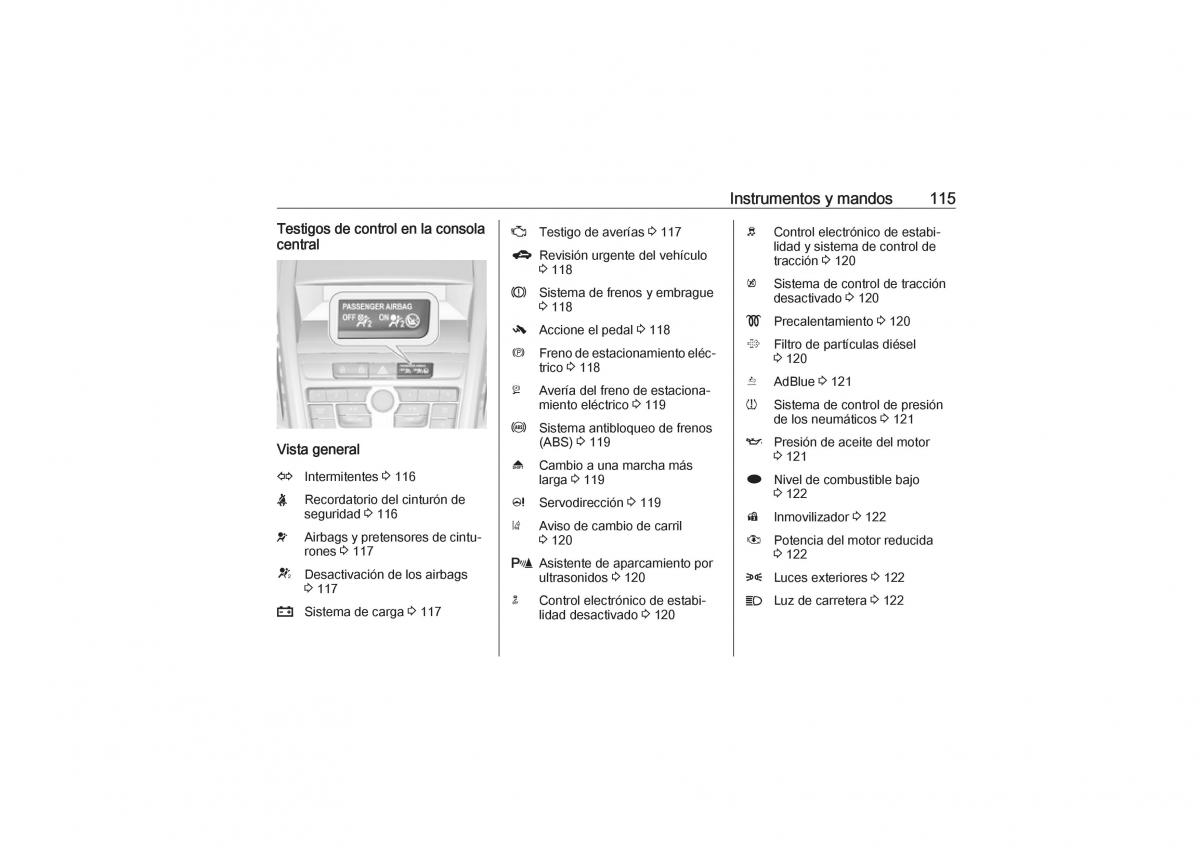 Opel Zafira C Tourer manual del propietario / page 117