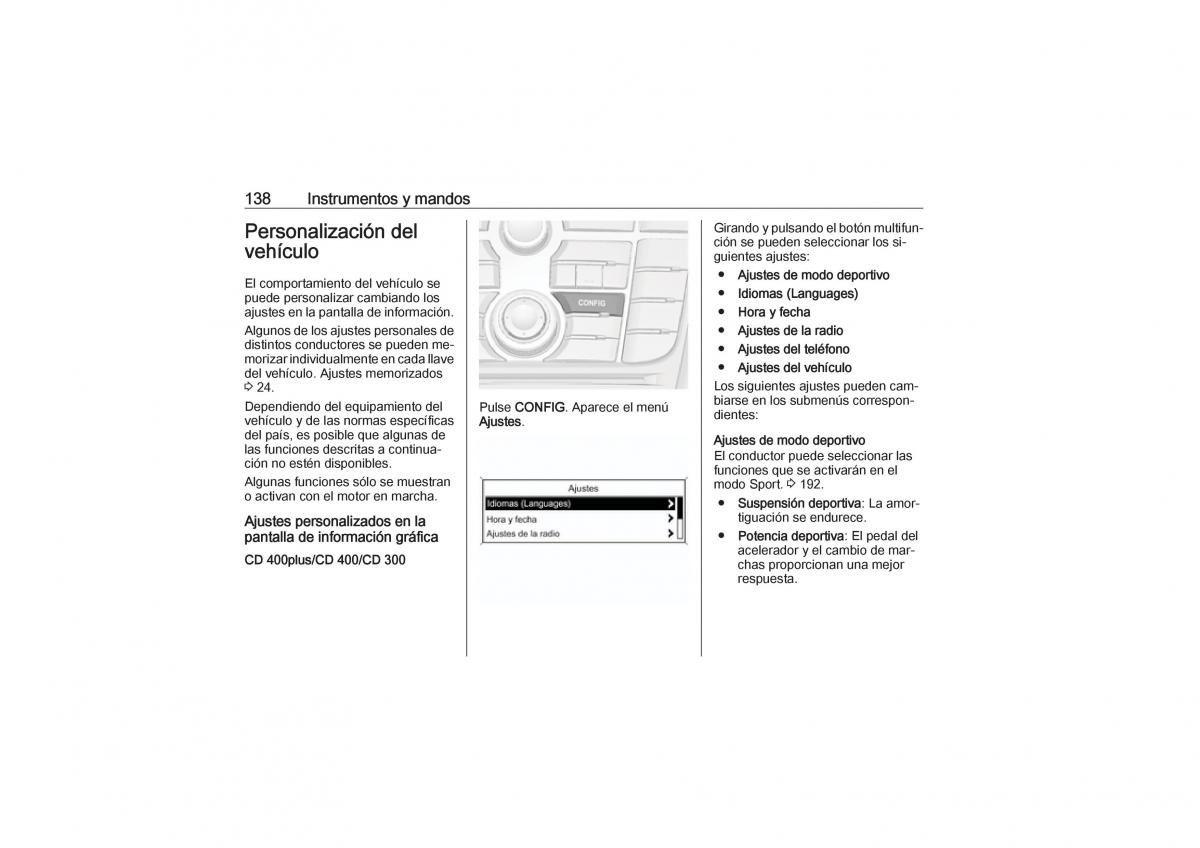 Opel Zafira C Tourer manual del propietario / page 140