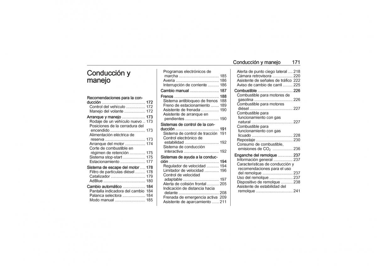 Opel Zafira C Tourer manual del propietario / page 173