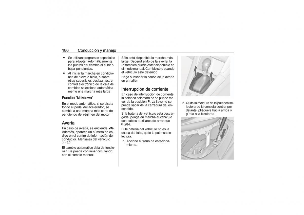 Opel Zafira C Tourer manual del propietario / page 188