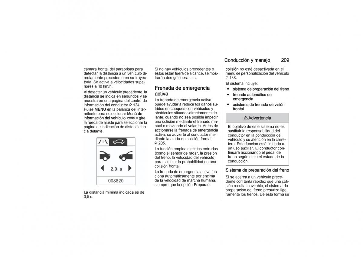 Opel Zafira C Tourer manual del propietario / page 211