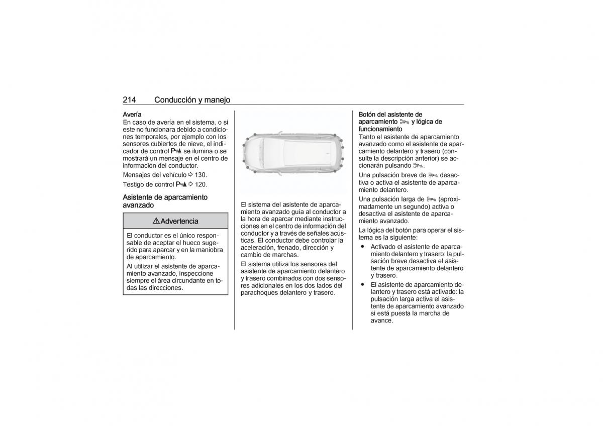 Opel Zafira C Tourer manual del propietario / page 216