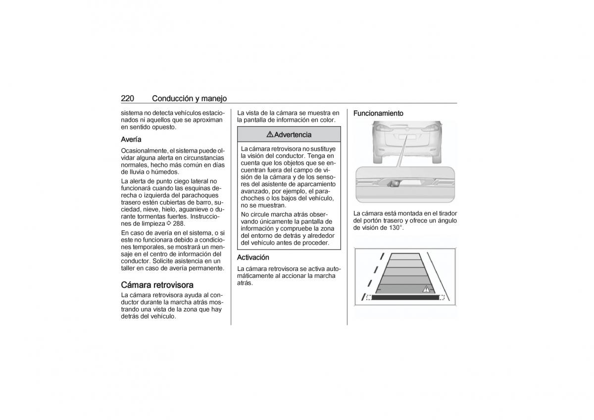 Opel Zafira C Tourer manual del propietario / page 222