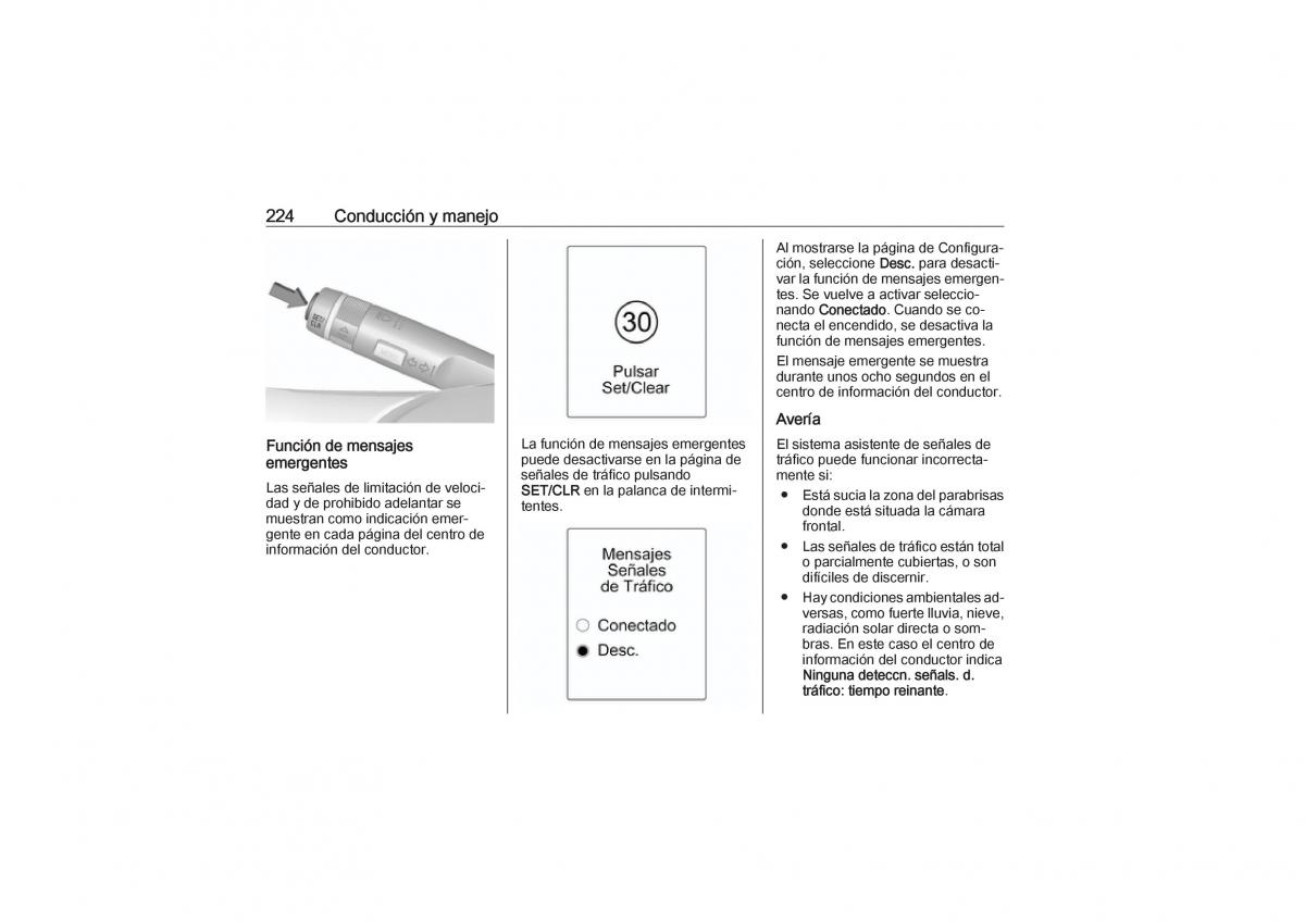 Opel Zafira C Tourer manual del propietario / page 226