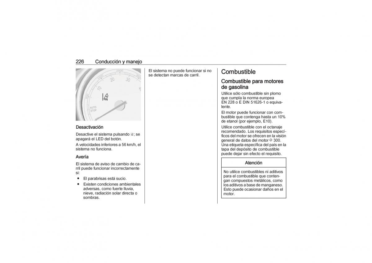 Opel Zafira C Tourer manual del propietario / page 228