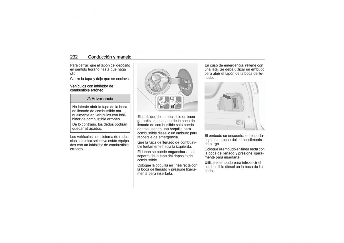 Opel Zafira C Tourer manual del propietario / page 234