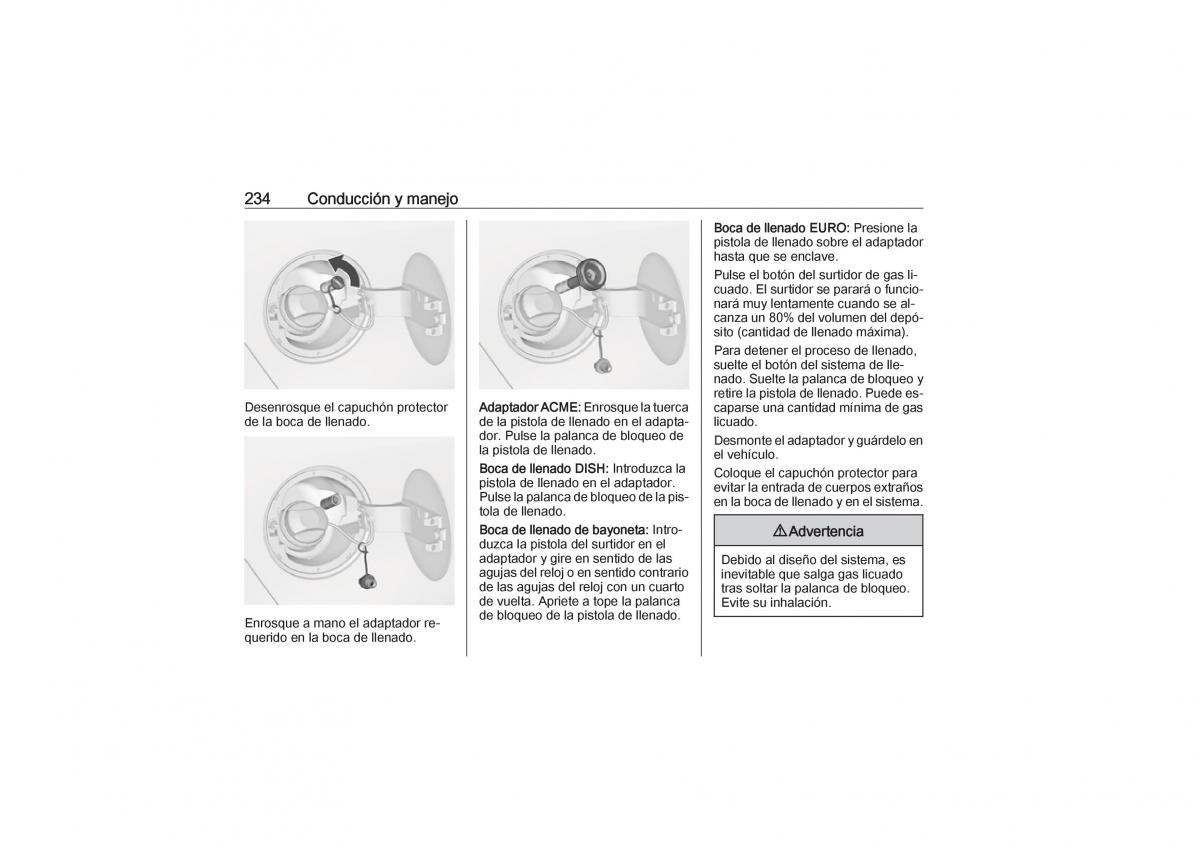 Opel Zafira C Tourer manual del propietario / page 236