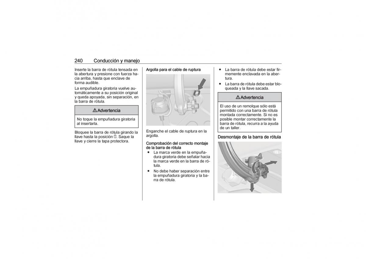 Opel Zafira C Tourer manual del propietario / page 242