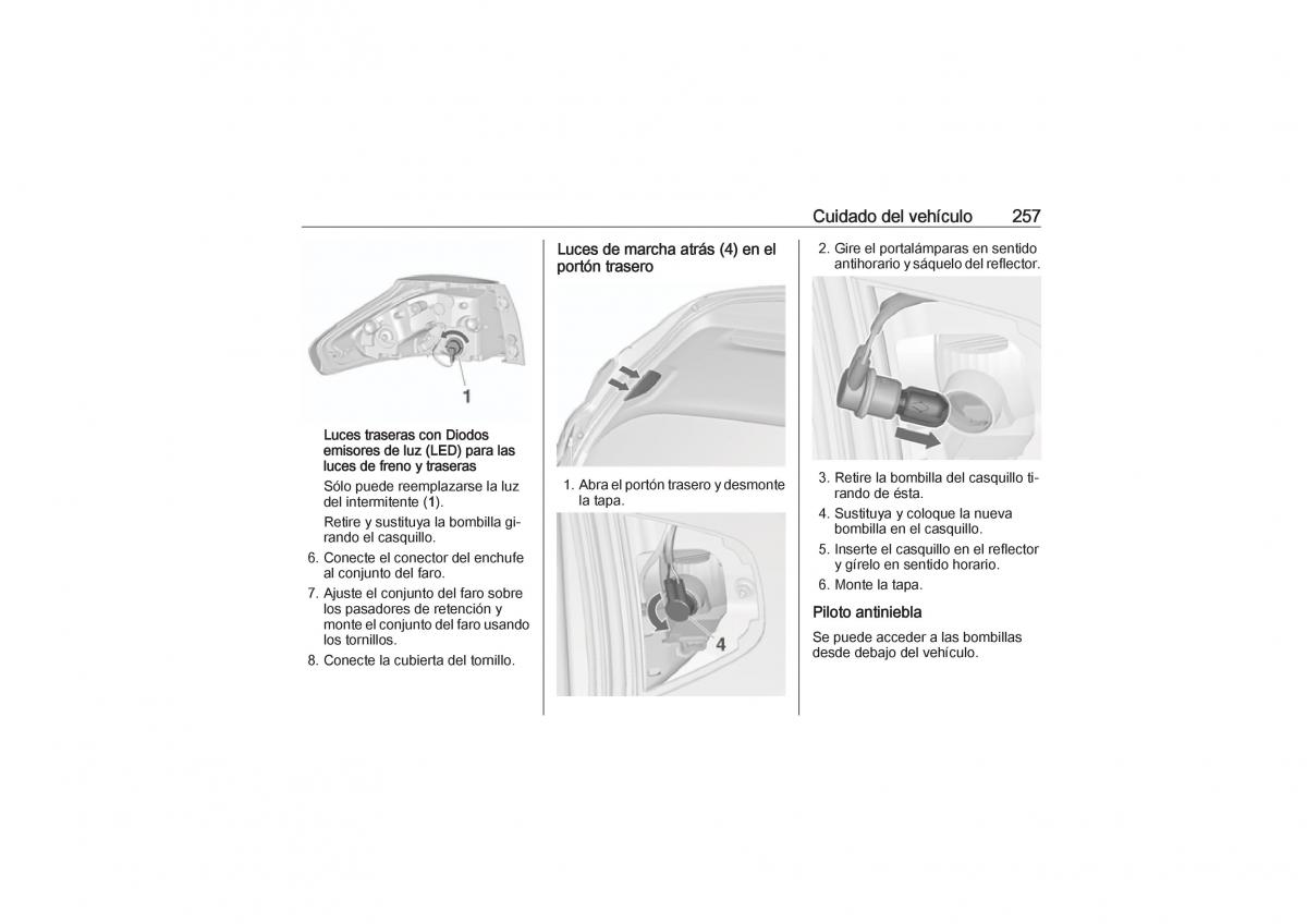 Opel Zafira C Tourer manual del propietario / page 259