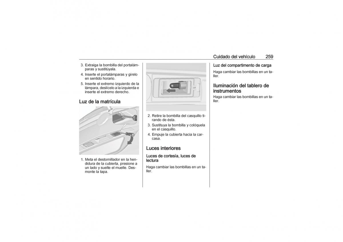 Opel Zafira C Tourer manual del propietario / page 261