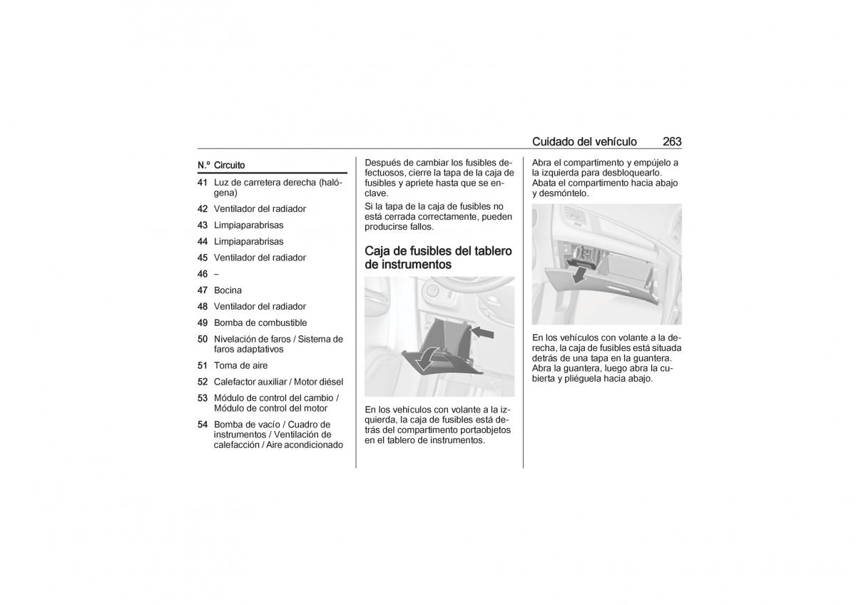 Opel Zafira C Tourer manual del propietario / page 265