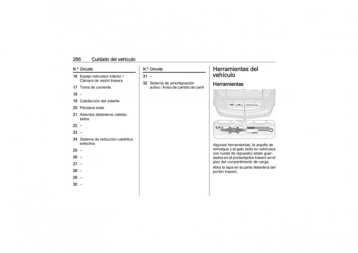 Opel Zafira C Tourer manual del propietario / page 268