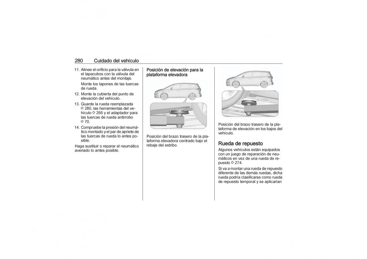 Opel Zafira C Tourer manual del propietario / page 282